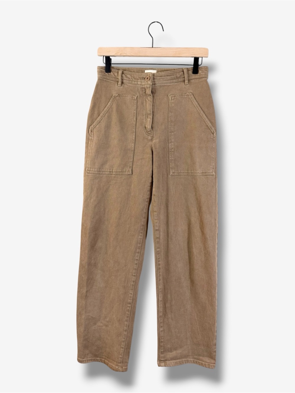 Aritzia Wilfred Free Modern Utility Pants Size 4 Dark Taupe Brown Straight Leg